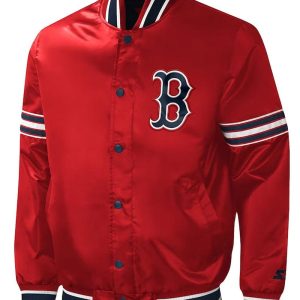Starter Midfield Boston Red Sox Full-snap Red Satin Varsity Jacket