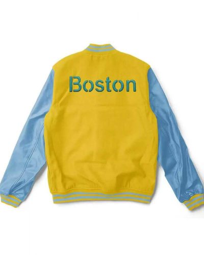 Letterman Boston Red Sox Blue And Yellow Jacket