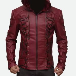 Colton Haynes Arrow Red Hooded Jacket
