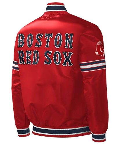 Starter Midfield Boston Red Sox Full-snap Red Satin Varsity Jacket
