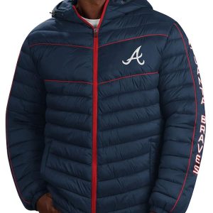 Splitter Soft Down Touch Atlanta Braves Navy Blue Puffer Jacket