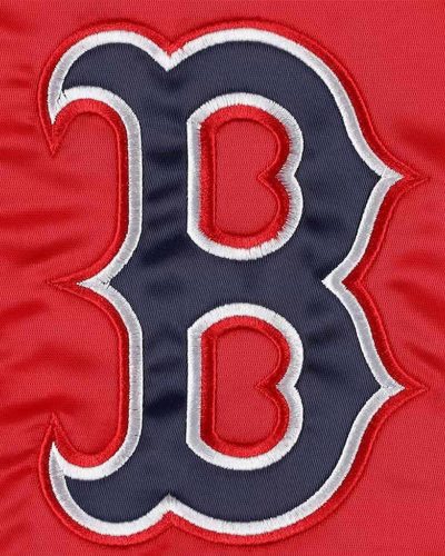 Starter Midfield Boston Red Sox Full-snap Red Satin Varsity Jacket