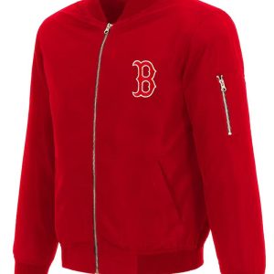 Boston Red Sox Red Nylon Bomber Jacket