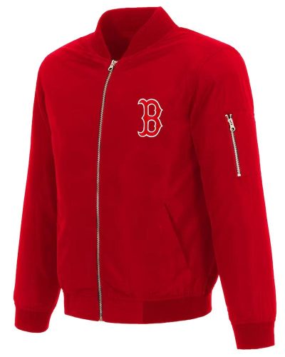Boston Red Sox Red Nylon Bomber Jacket