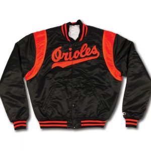 Baltimore Orioles 70’s Bomber Black Jacket
