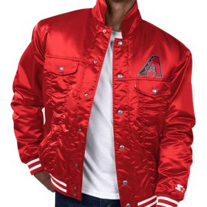 Arizona Diamondbacks Red Silver Tab Trucker Jacket