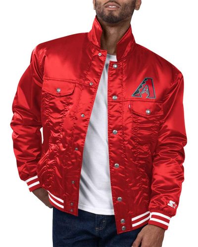 Arizona Diamondbacks Red Silver Tab Trucker Jacket