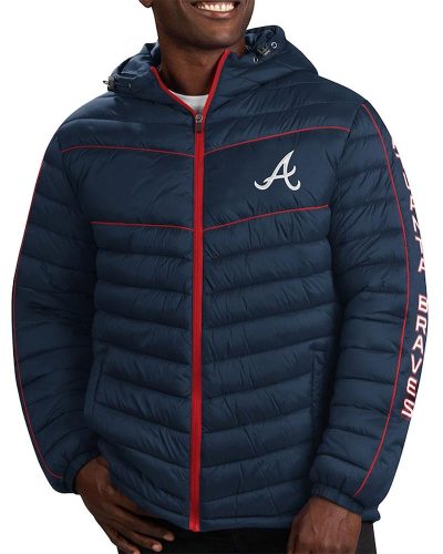 Splitter Soft Down Touch Atlanta Braves Navy Blue Puffer Jacket