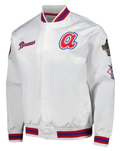 Atlanta Braves City Collection White Varsity Satin Jacket