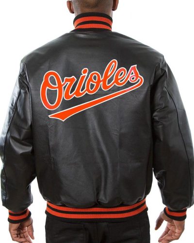 Varsity Baltimore Orioles Embroidered Black Wool Jacket