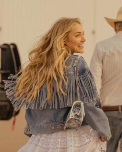 Landman 2024 Michelle Randolph Denim Fringe Jacket