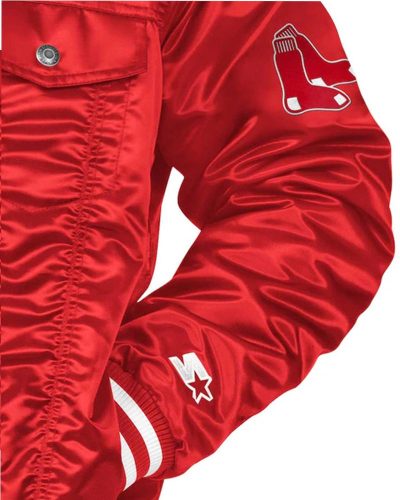Boston Red Sox Red Silver Tab Trucker Jacket