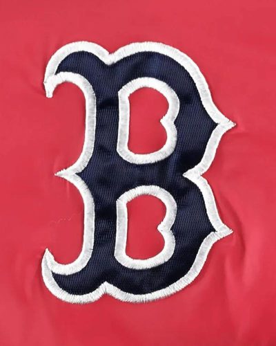 Boston Red Sox Splitter Soft Down Puffer Red Hooded Jacket