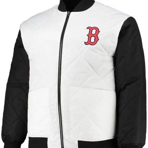 Boston Red Sox Black/White Satin Jacket