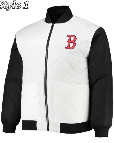 Boston Red Sox Black/White Satin Jacket