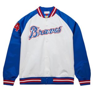 Atlanta Braves Royal And White Lightweight Satin Jacket