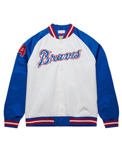 Atlanta Braves Royal And White Lightweight Satin Jacket