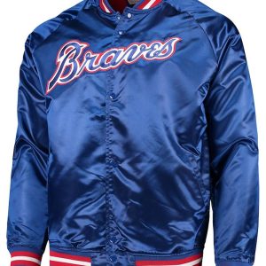Atlanta Braves Royal Lightweight Satin Jacket