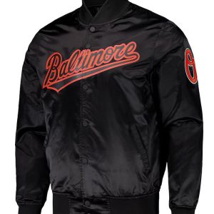Baltimore Orioles Wordmark Black Satin Jacket
