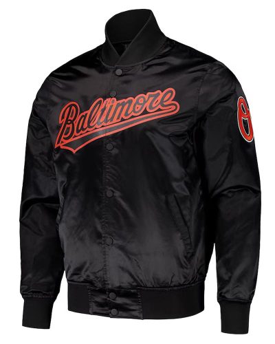 Baltimore Orioles Wordmark Black Satin Jacket