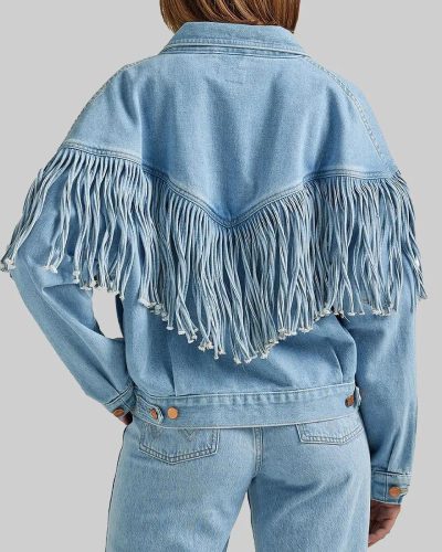 Landman 2024 Michelle Randolph Denim Fringe Jacket