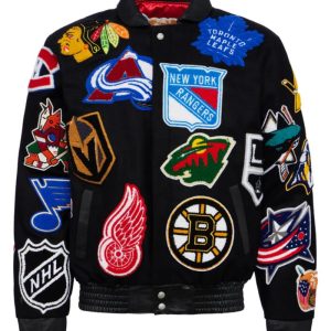 NHL Collage Wool & Leather Jacket