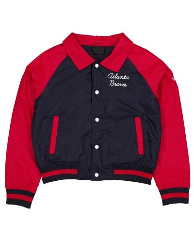 Atlanta Braves Navy And Red Throwback Jacket