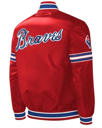 Atlanta Braves Slider Red Varsity Satin Jacket