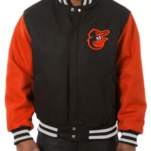 Baltimore Orioles Orange/black Wool Varsity Jacket