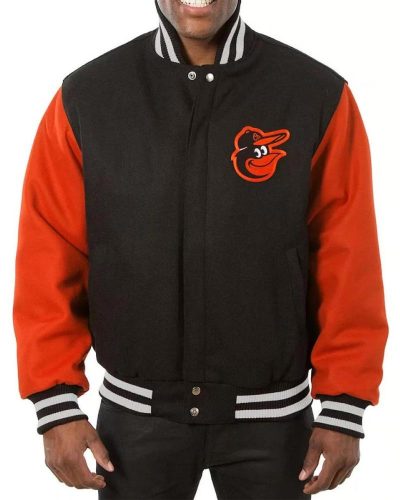 Baltimore Orioles Orange/black Wool Varsity Jacket