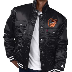 Baltimore Orioles Black Silver Tab Trucker Jacket