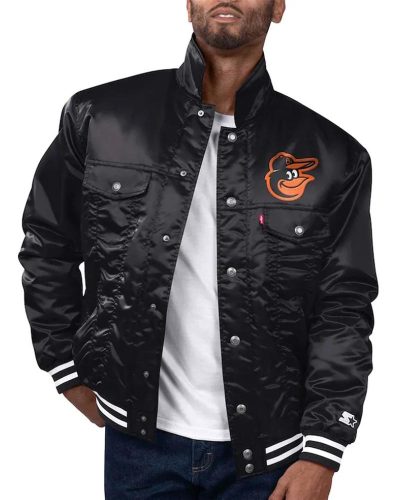 Baltimore Orioles Black Silver Tab Trucker Jacket