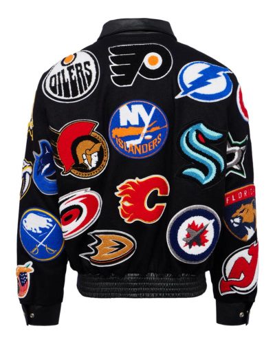 NHL Collage Wool & Leather Jacket