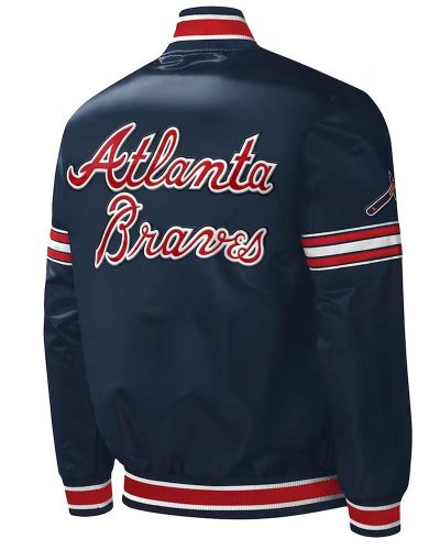 Atlanta Braves Midfield Navy Satin Jacket