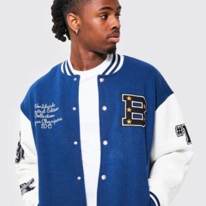 Wolf Sports Rib Varsity Jacket