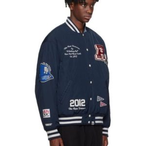 AAPE By A Bathing Ape College Navy Varsity Jacket