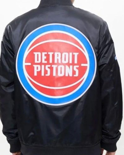 Bomber Detroit Pistons Red/Black Satin Jacket