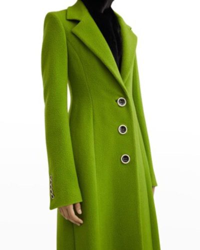 Marina Moscone Tailored Waist Wool Coat Dress