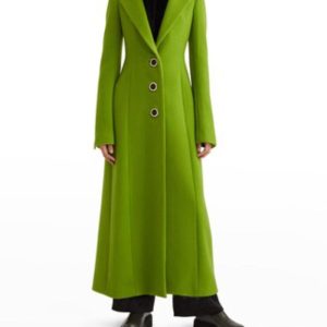 Marina Moscone Tailored Waist Wool Coat Dress