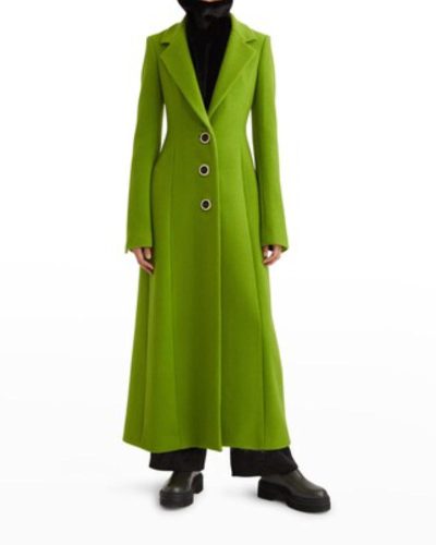 Marina Moscone Tailored Waist Wool Coat Dress