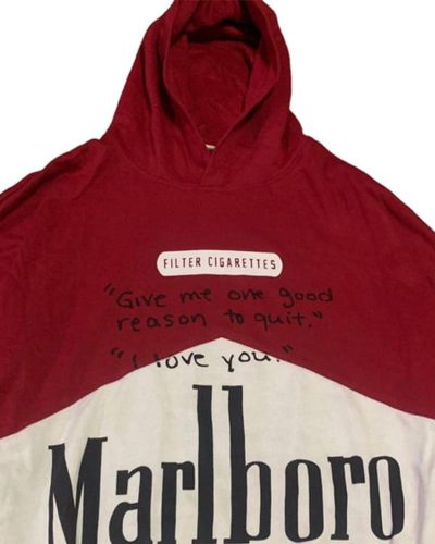 Marlboro Hoodie Maroon And White