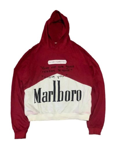 Marlboro Hoodie Maroon And White