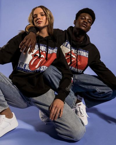 Music Revisited Rolling Stones Hoodie In Black
