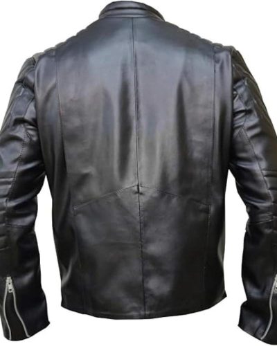 Skull Embossed Leather Jacket
