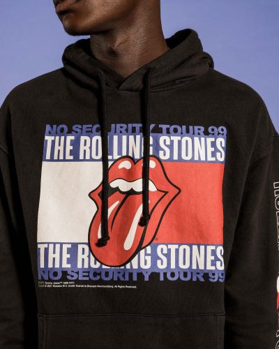 Music Revisited Rolling Stones Hoodie In Black
