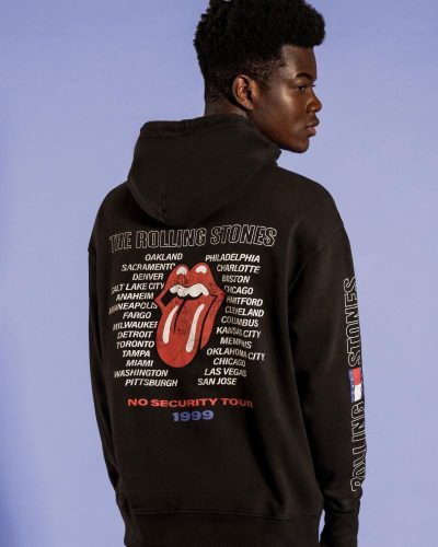 Music Revisited Rolling Stones Hoodie In Black