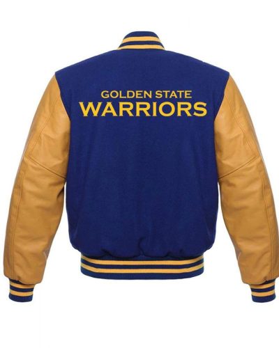 Golden State Warriors Blue And Yellow Letterman Jacket
