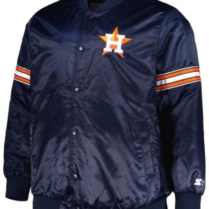 Houston Astros Starter Pick & Roll Satin Varsity Full-Snap Jacket