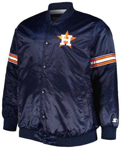 Houston Astros Starter Pick & Roll Satin Varsity Full-Snap Jacket