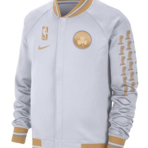 Men's Boston Celtics Nike White/Gold 2024 NBA Finals Champions Jacket